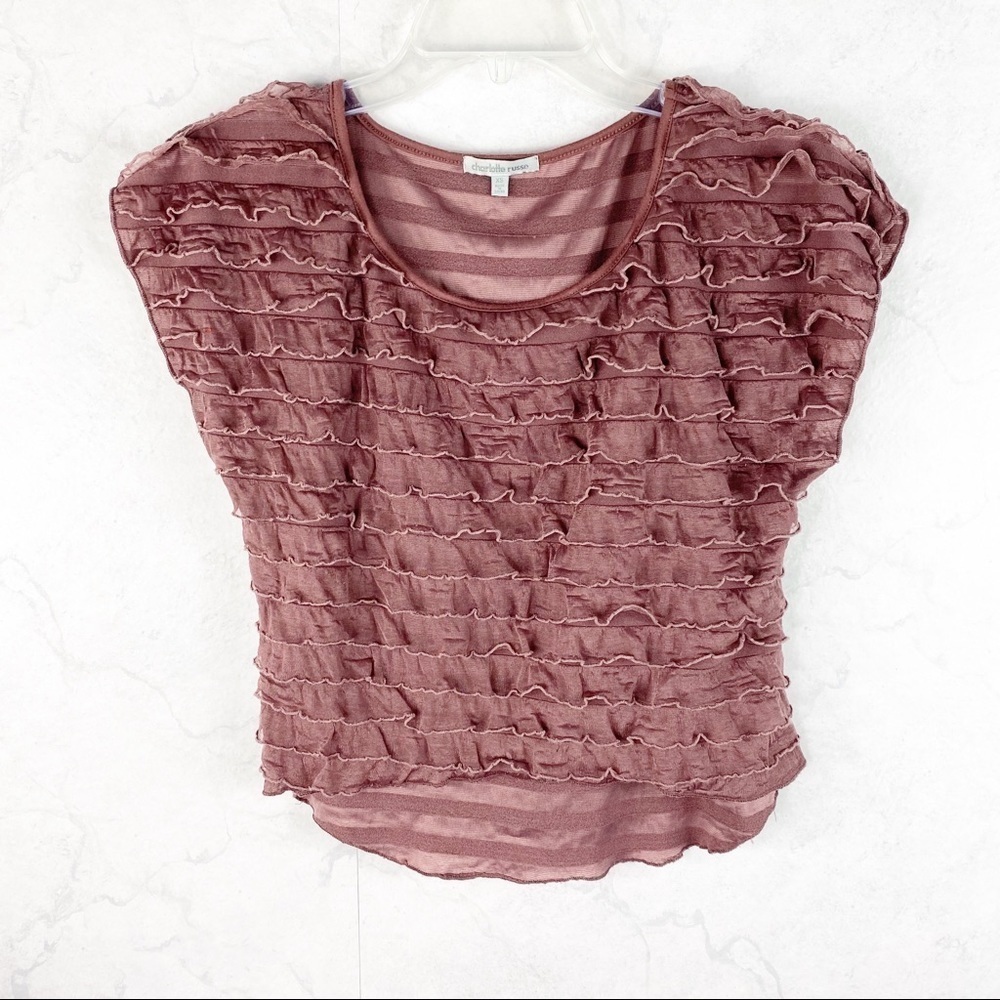 [CR] Flirty Ruffle Crop Top - Picture 2 of 2
